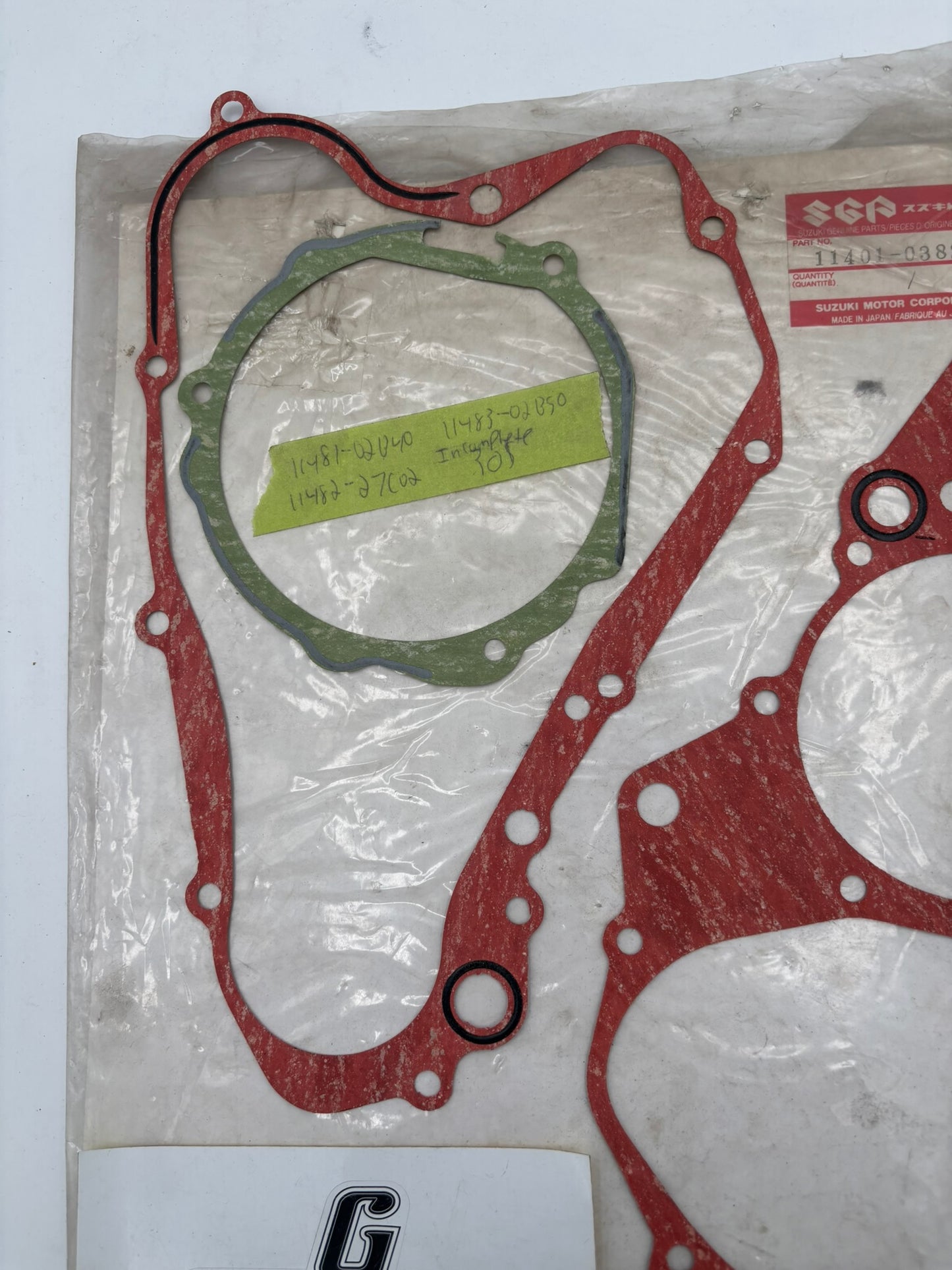 SUZUKI TOP END GASKET KIT (INCOMPLETE) SUB 11401-03821 11401-03823 11401-03820-I S83