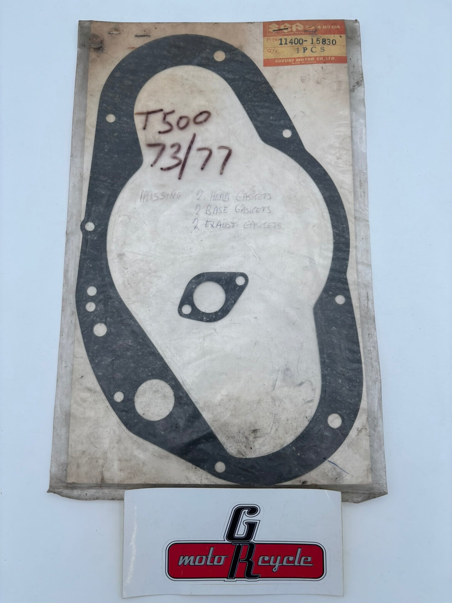 SUZUKI 1973 - 1977 T500 GT500 GASKET KIT (INCOMPLETE) SUB 11400-15831 11400-15830-I S84