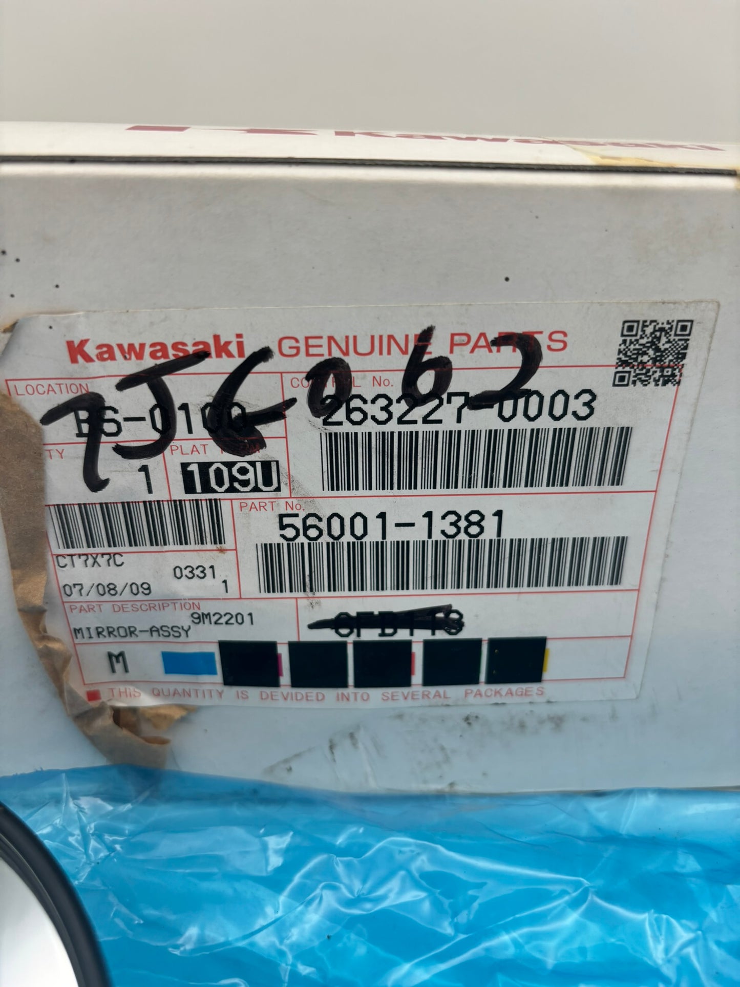 KAWASAKI MIRROR ASSY 56001-1381 K45