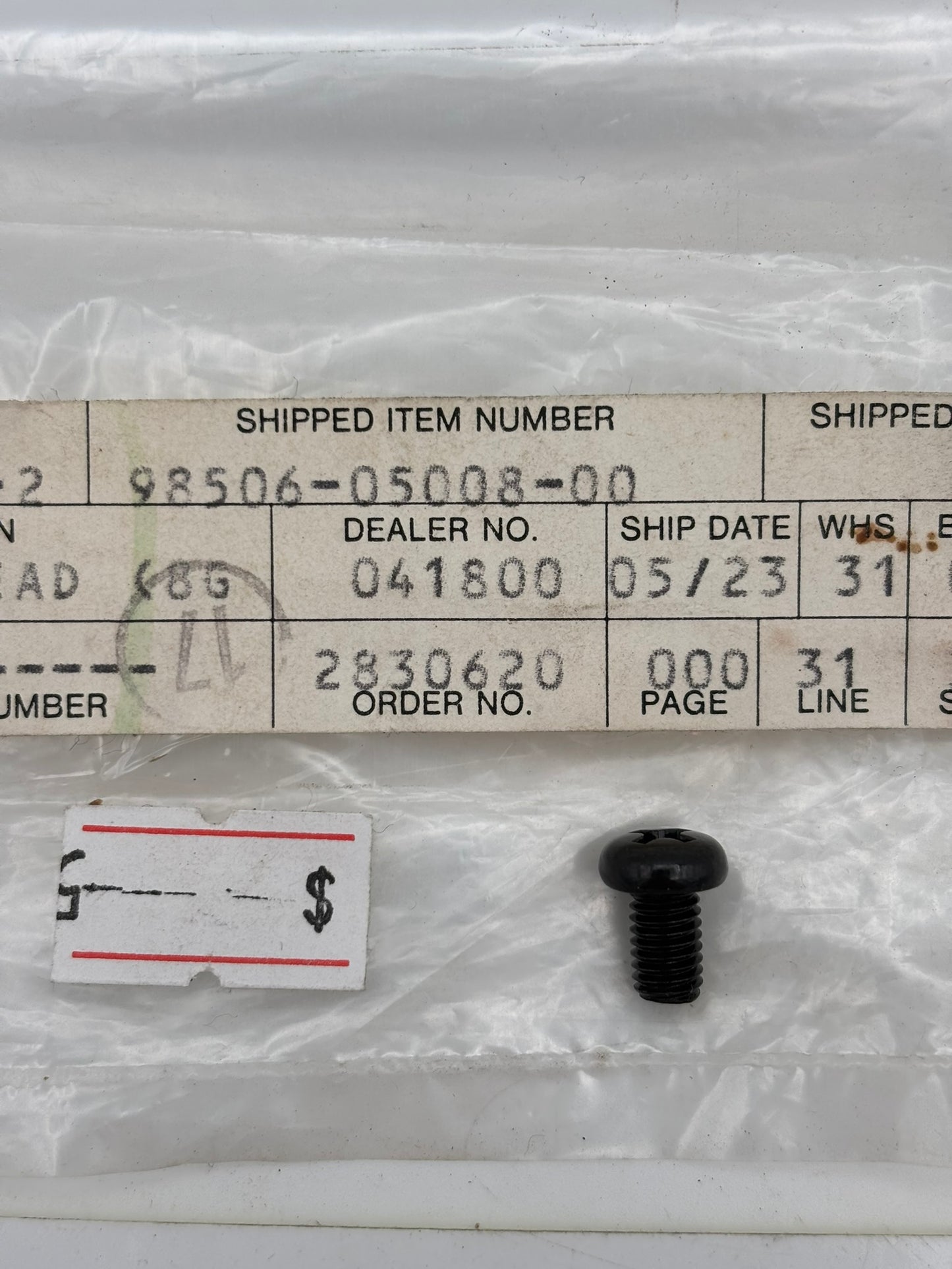 YAMAHA PAN HEAD SCREW (SUB 98507-05008-00 ) 98506-05008-00 Y4