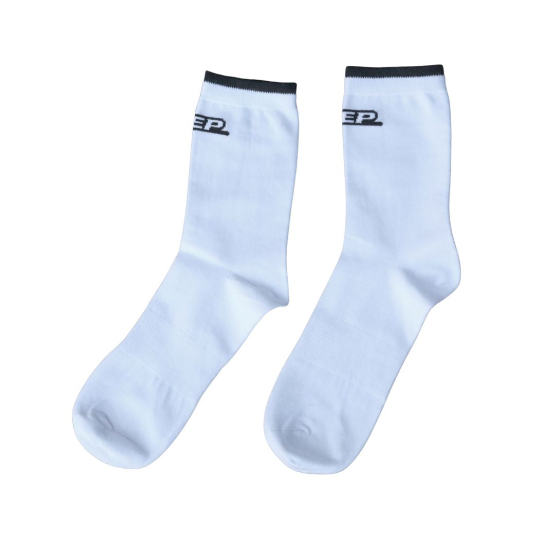 SPECIAL ORDER DEP Pipes Logo White Long Trainer Sock 43-46 XLarge SOCK DEPA1058