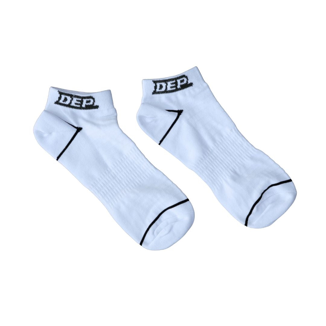 SPECIAL ORDER DEP Pipes Logo White Trainer Sock 39-42 Large SOCK DEPA1061