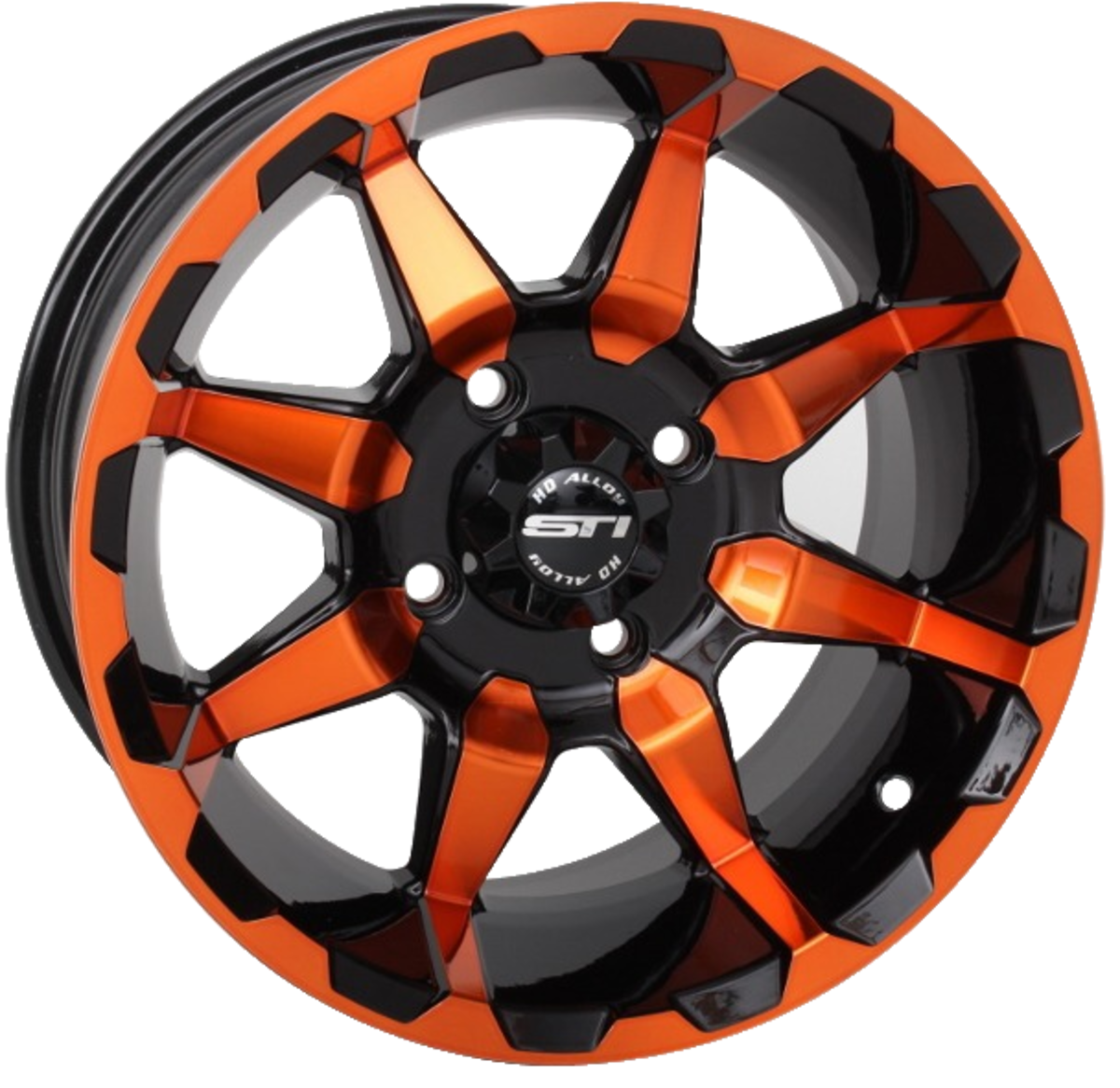 STI 14X7 4/156 4+3 HD6 GLOSS BLK/ORA 14HD603-ORG
