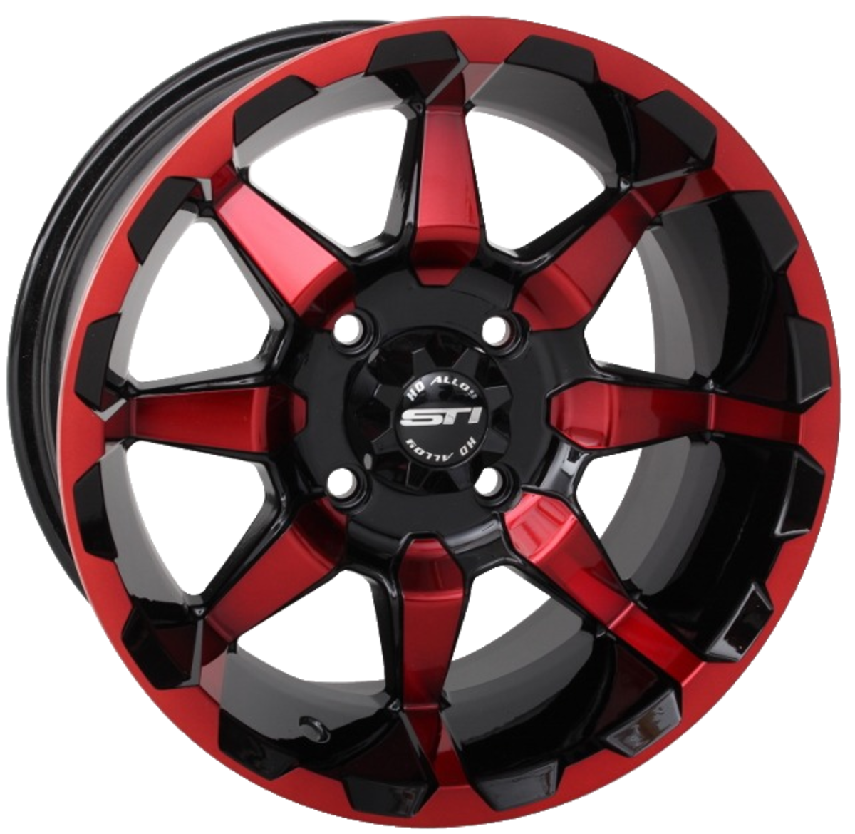 STI 14X7 4/156 4+3 HD6 GLOSS BLK/RED 14HD603-RED