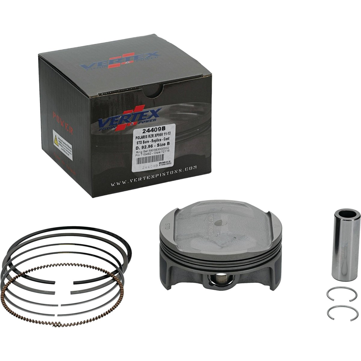 VERTEX POLARIS RZR 900XP 11-13 CAST PISTON KIT 24409B