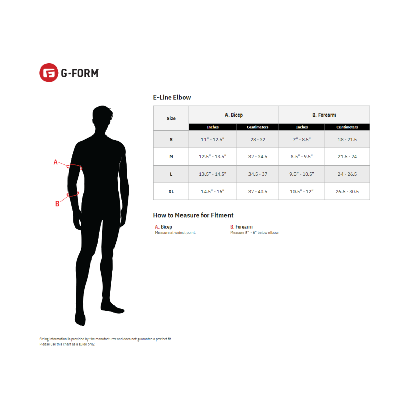 G-FORM E-LINE ELBOW GUARD BK SM EP1302013