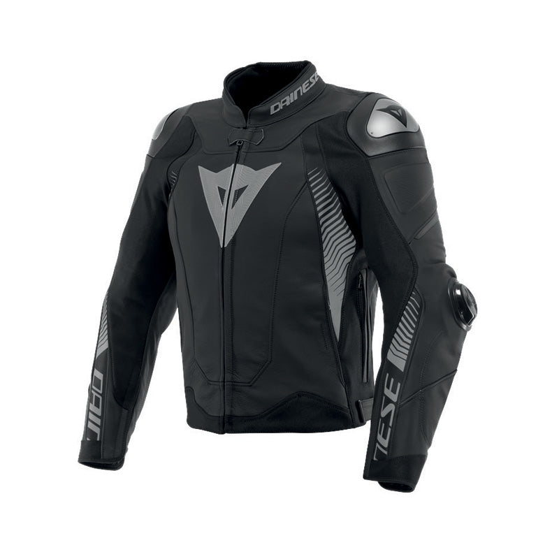 DAINESE SUPER SPEED 4 LTHR JKT MAT BLK/CHRCL GR 52 1533870-50G-52