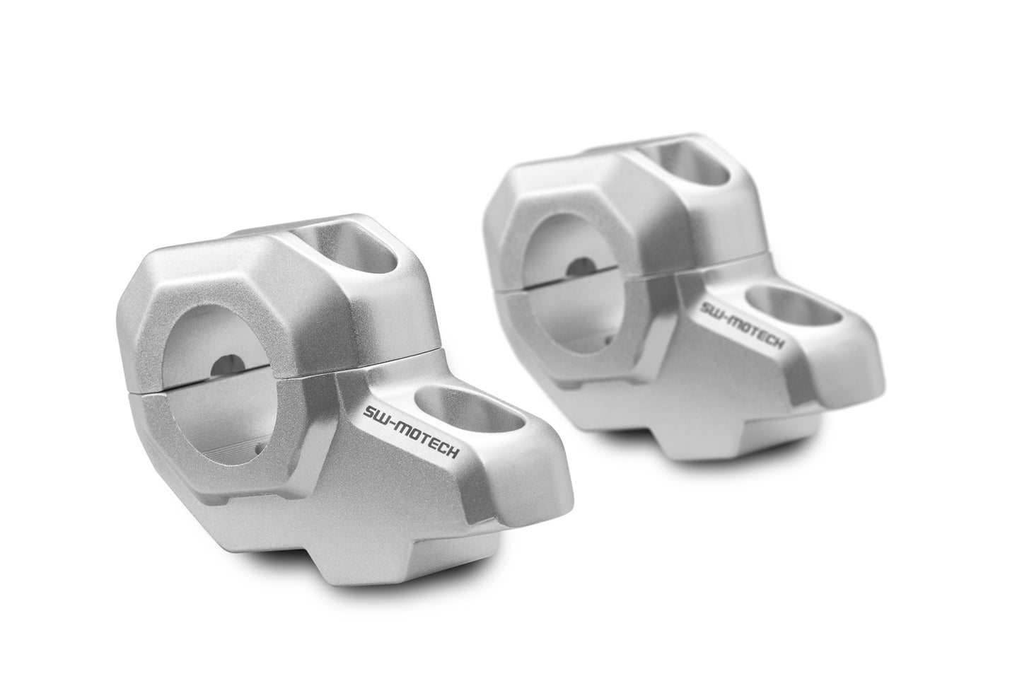 SW-MOTECH OFFSET RISER H=30MM 22MM BACK SILVER LEH.00.039.23100/S