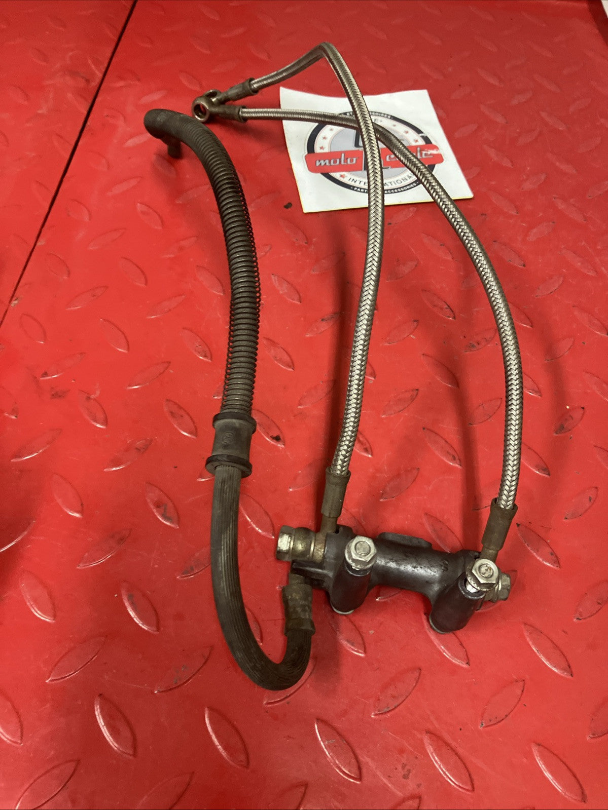 Kawasaki ZG1000 Front brake assembly caliper master cylinder hose joint U9