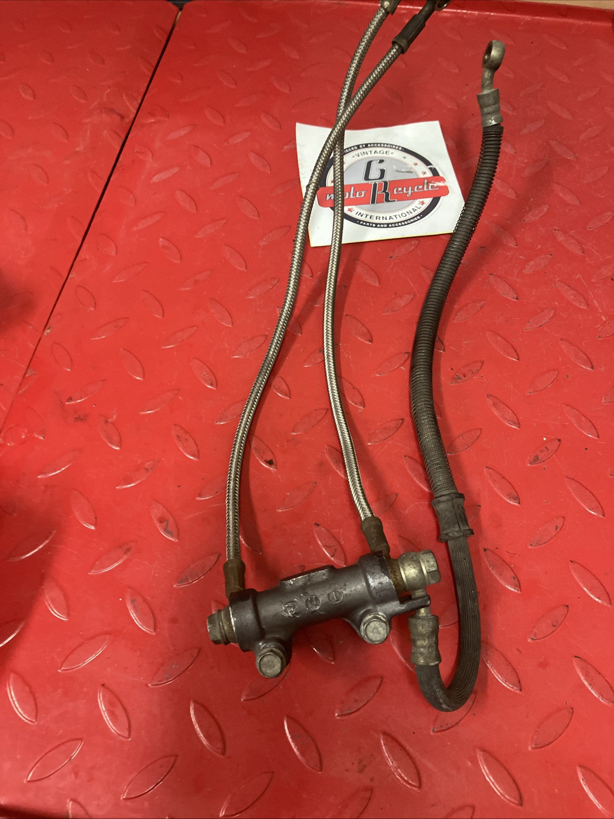 Kawasaki ZG1000 Front brake assembly caliper master cylinder hose joint U9