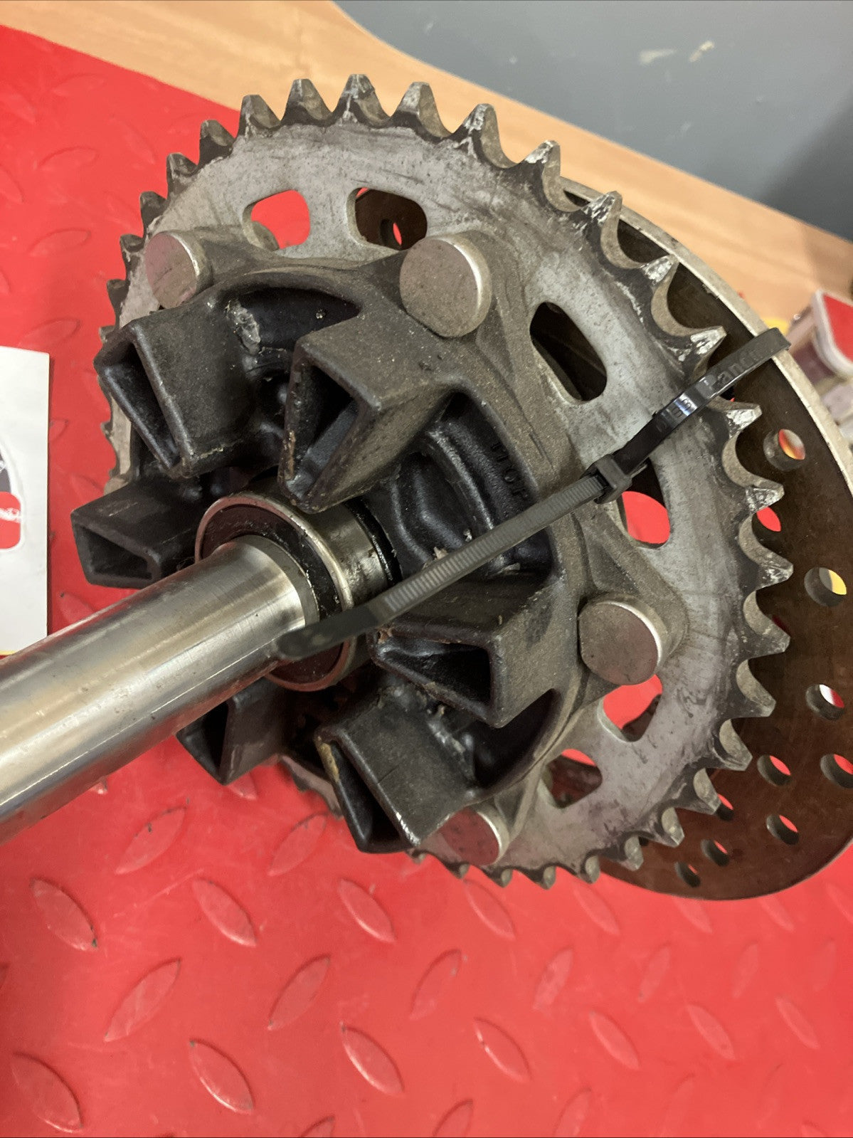 Honda CBR600RR 2007 Rear wheel axle bolt sprocket flange brake disk spacer A9