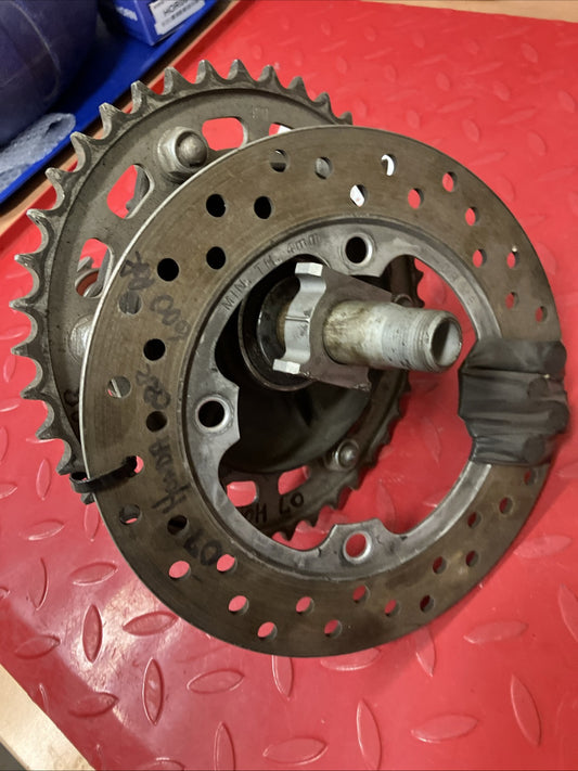 Honda CBR600RR 2007 Rear wheel axle bolt sprocket flange brake disk spacer A9