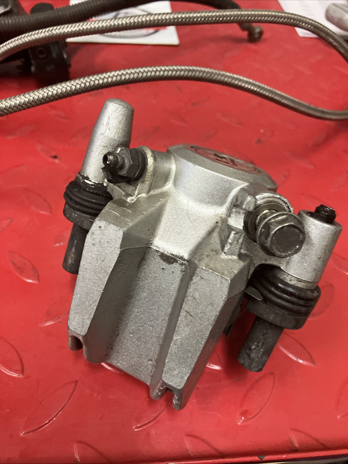 Kawasaki ZG1000 Front brake assembly caliper master cylinder hose joint U9