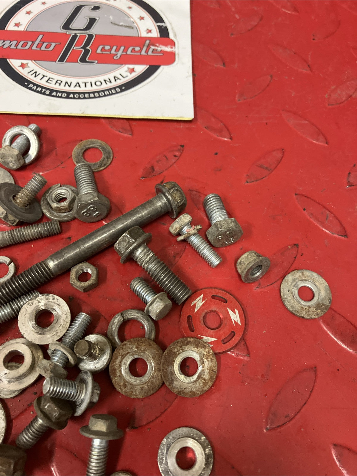 Honda CR250R 2000 Bolt nut collar spacer hardware taken from bike disassembly