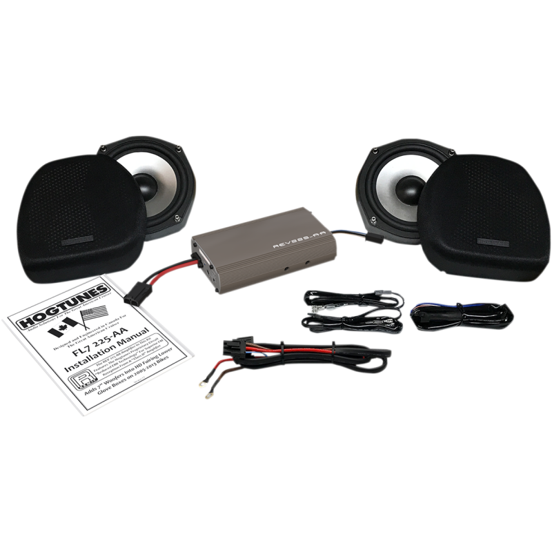 HOGTUNES 225 WATT AMP WITH 7" LOWER WOOFERS FOR 05-13 FLH FL7 225-AA