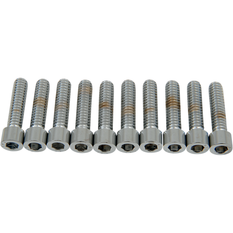 DRAG SPECIALTIES 1/4-20*1 ALLEN BOLTS(10)CY-CHROME SMOOTH MPB181S