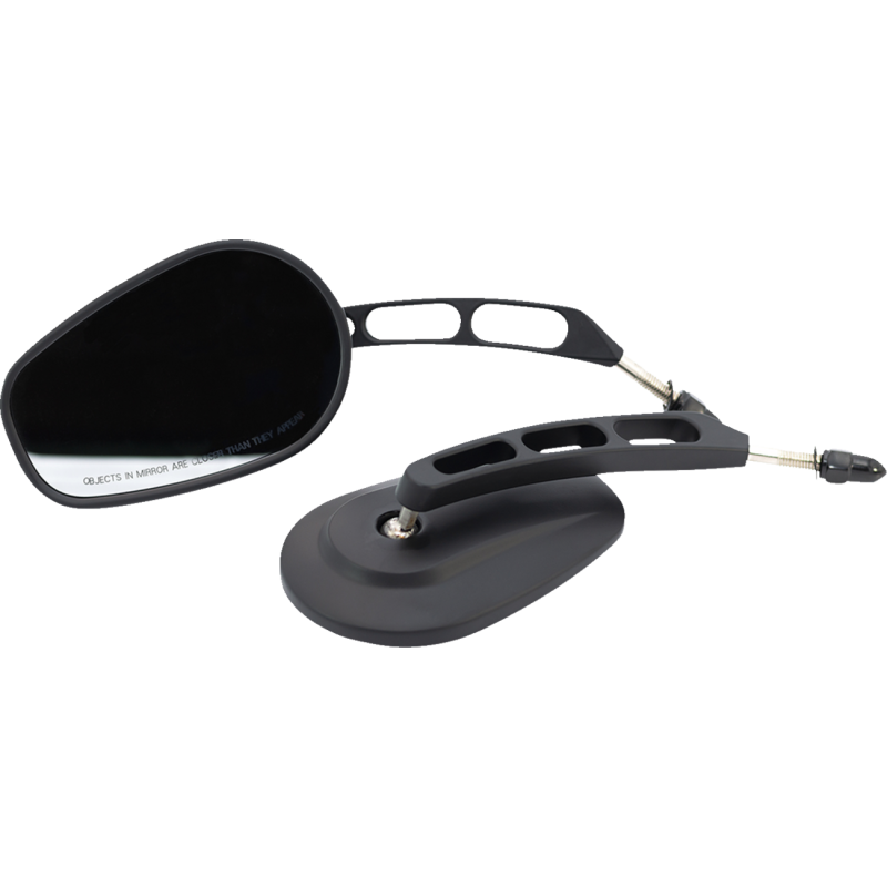 RIVCO PRODUCTS MIRROR - THRU-MOUNT - SIDE VIEW - OVAL BLACK MV307