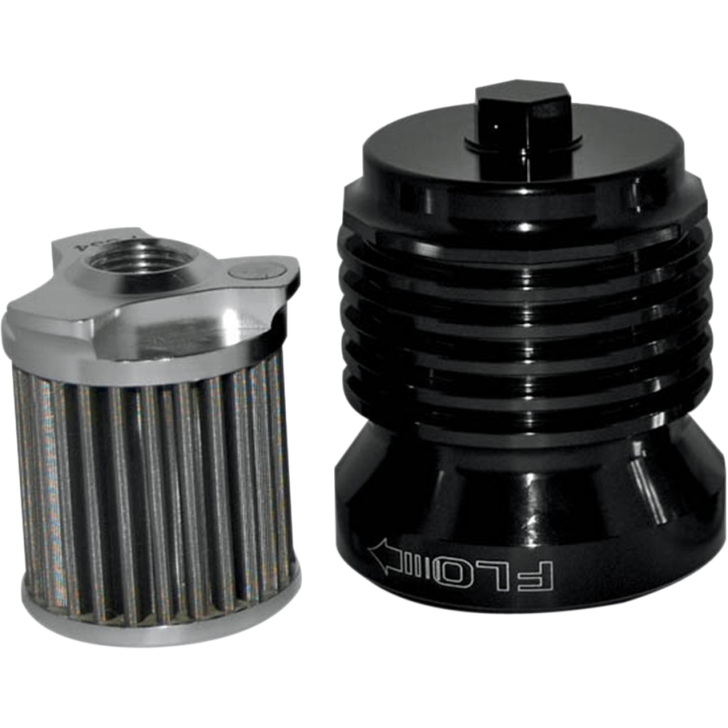 PC RACING FLO FILTER SPIN ON ANODIZED BLK PCS4B