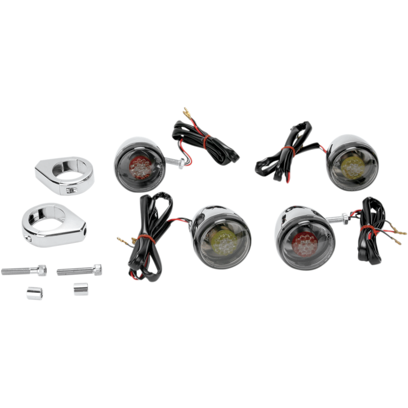 DRAG SPECIALTIES LED DEUCE T/SIGNAL KIT W/ SMK LENS 2020-0275