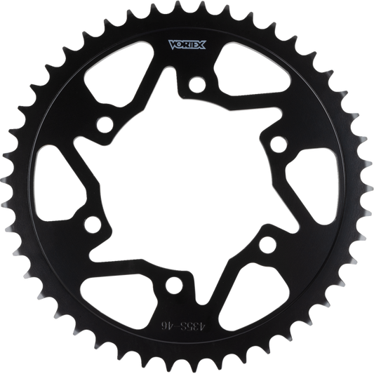 VORTEX SPROCKET VORTEX STEEL REAR 520-46 TOOTH BLK 435S-46