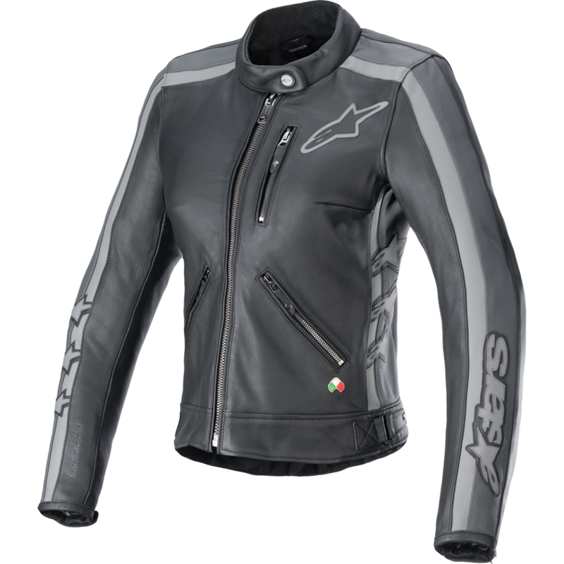 ALPINESTARS (ROAD) STELLA DYNO LTHR JKT BLK/GRY XL 3113924-1296-XL