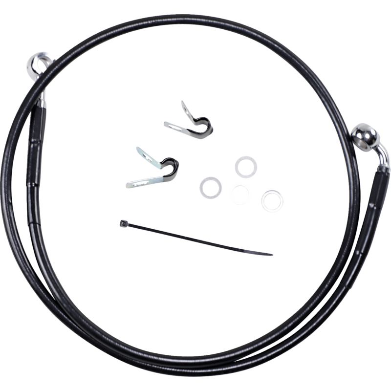 DRAG SPECIALTIES 04-10 XL +6 BLK FRT BRAKE LINE KIT 660313-6BLK