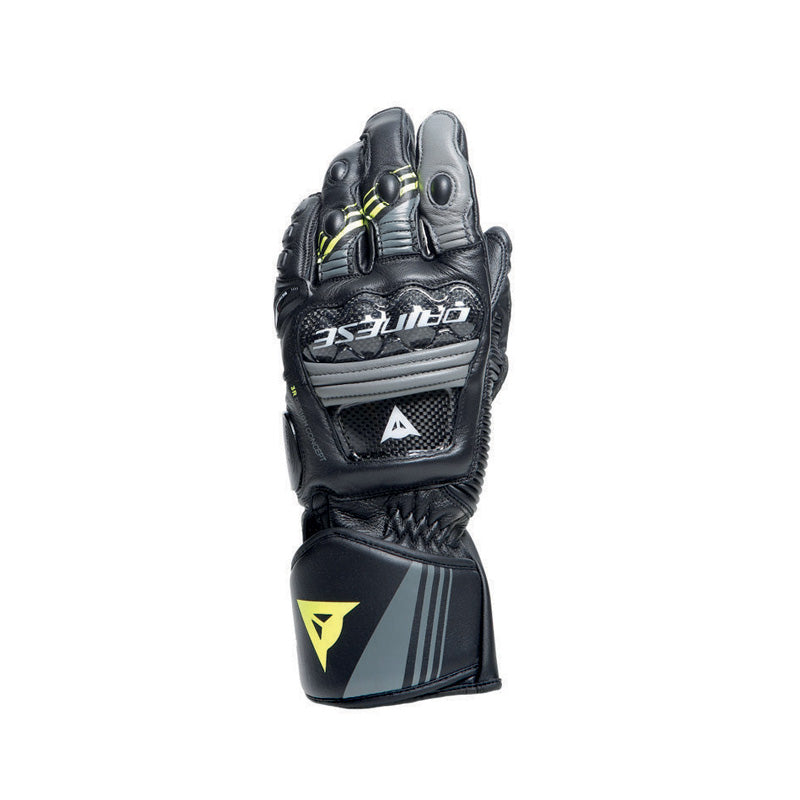 DAINESE DRUID 4 LTHR GLOVES BLK/CHARCOAL-GRAY/FLUO-YELLOW 1815959-20A-XL