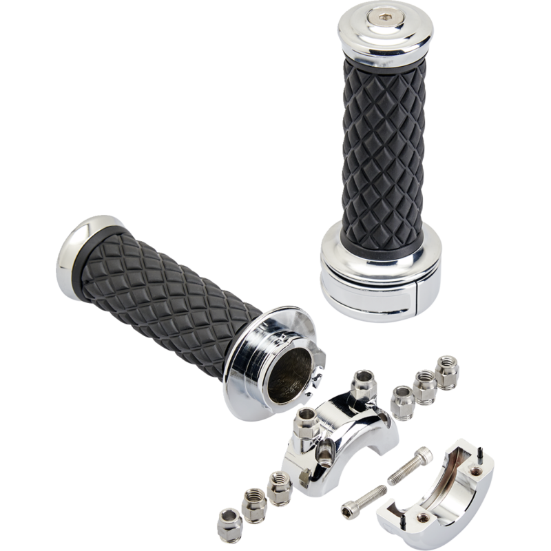 BILTWELL GRIPS ALUMICORE CSTM CHR 6606-105-01