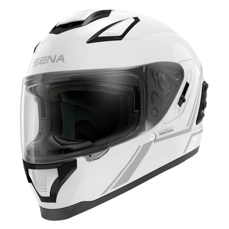 SENA STRYKER SMART HELMET  FULL-FACE GLOSSY WHITE M SIZE DOT STRYKER-GW00M1