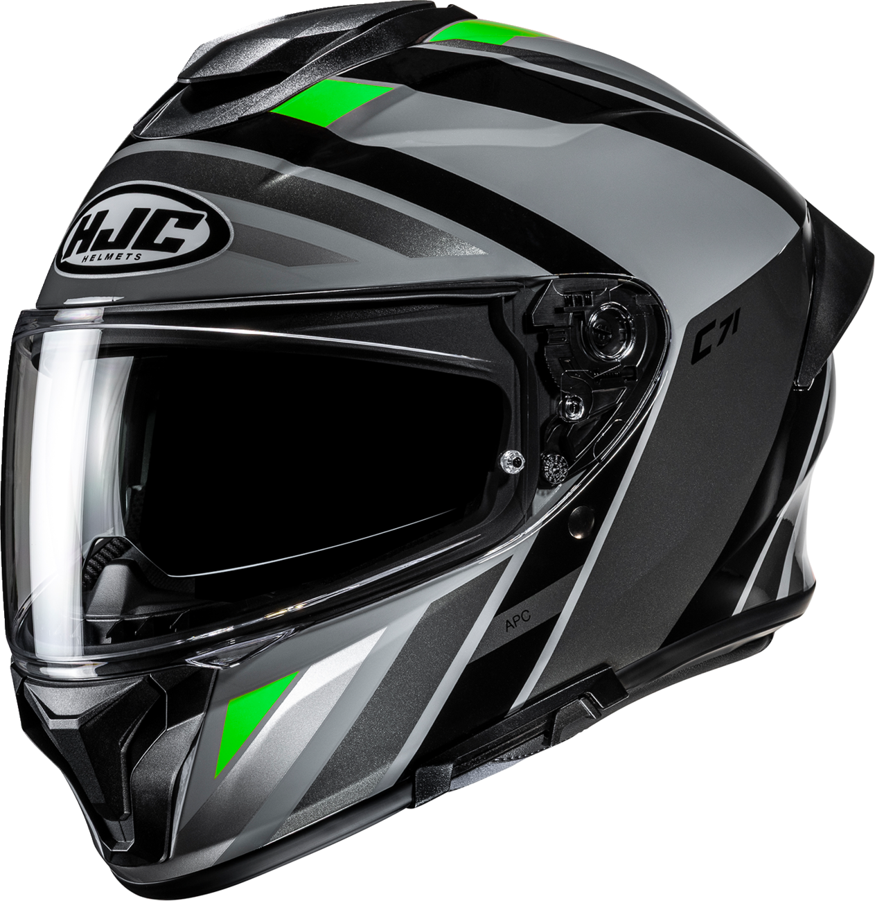HJC C71 FABER BK/GN SM FP69NEP4204V