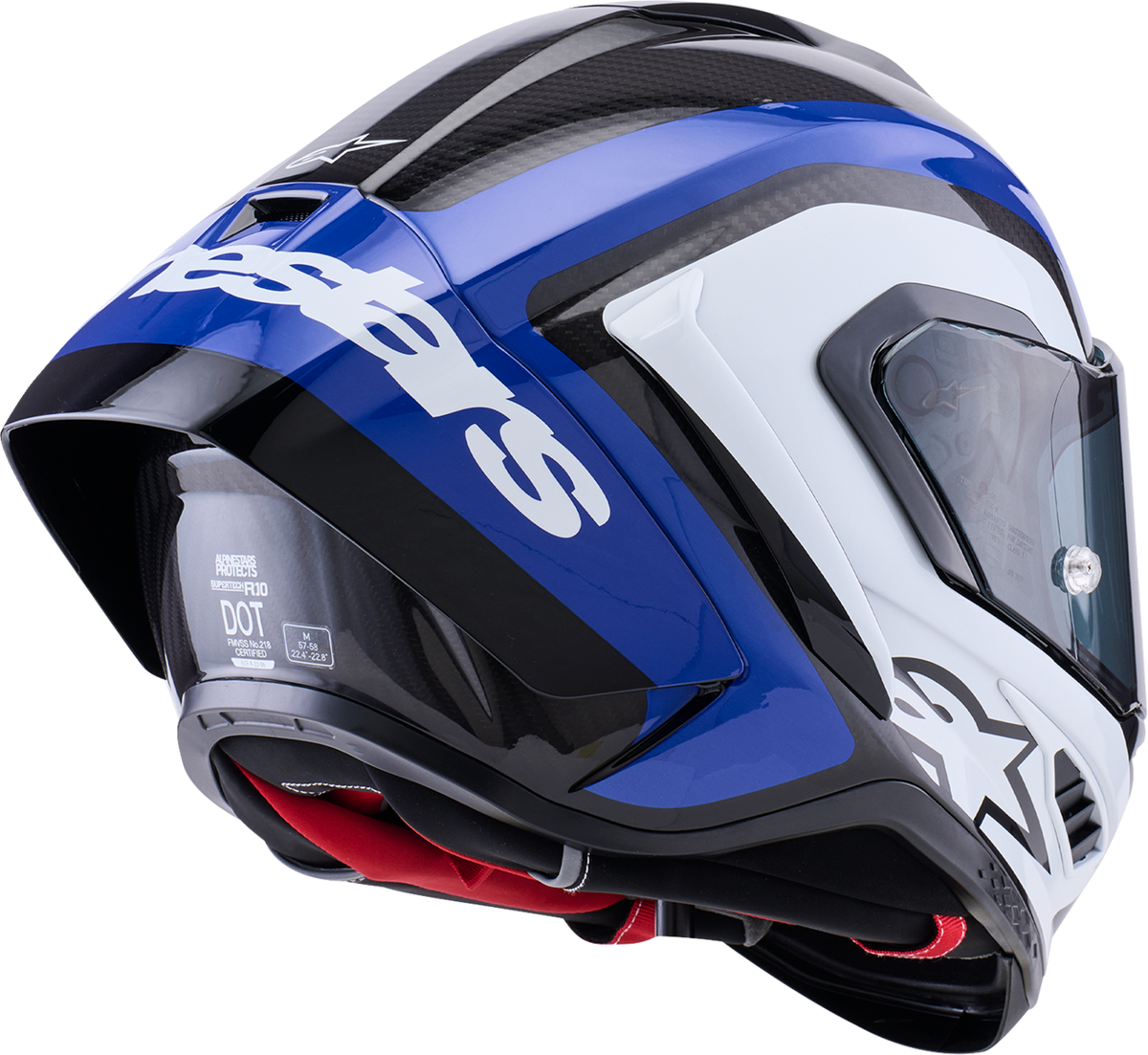 ALPINESTARS (ROAD) HELMET S-R10 ARIUS BK/WH/BL GLOSS ECE06/DOT S 8203926-1647-S