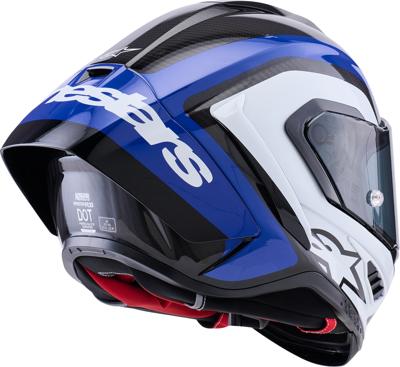 ALPINESTARS (ROAD) HELMET S-R10 ARIUS BK/WH/BL GLOSS ECE06/DOT M 8203926-1647-M