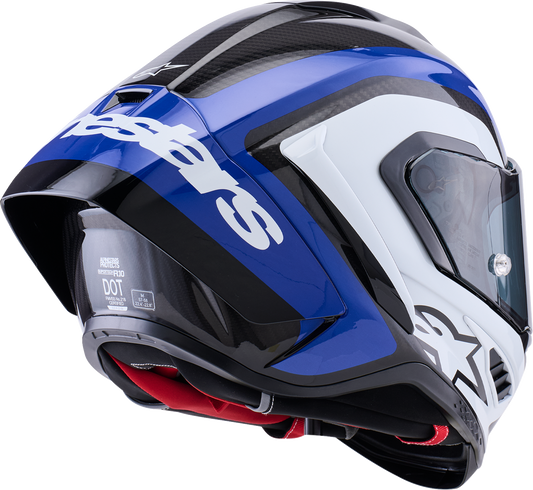 ALPINESTARS (ROAD) HELMET S-R10 ARIUS BK/WH/BL GLOSS ECE06/DOT S 8203926-1647-S