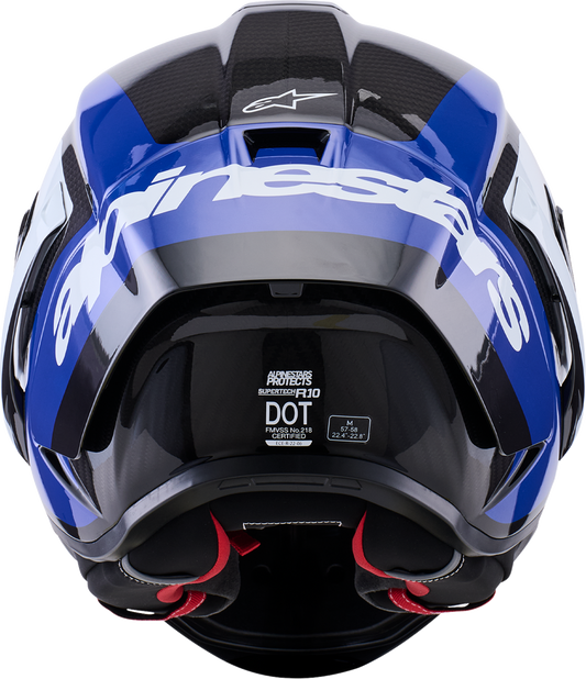 ALPINESTARS (ROAD) HELMET S-R10 ARIUS BK/WH/BL GLOSS ECE06/DOT XXL 8203926-1647-2X