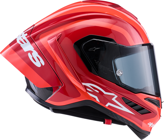 ALPINESTARS (ROAD) HELMET S-R10 ARIUS BK/WH/ DBL RD GLOSS ECE06/DOT L 8203926-1683-L