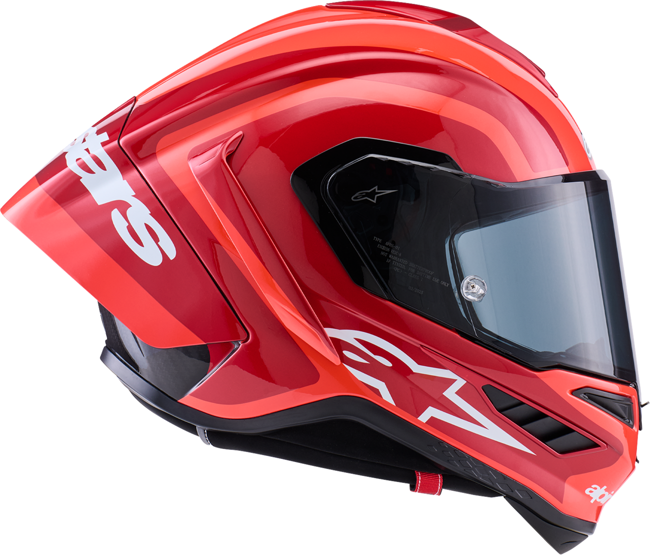 ALPINESTARS (ROAD) HELMET S-R10 ARIUS BK/WH/ DBL RD GLOSS ECE06/DOT XXL 8203926-1683-2X
