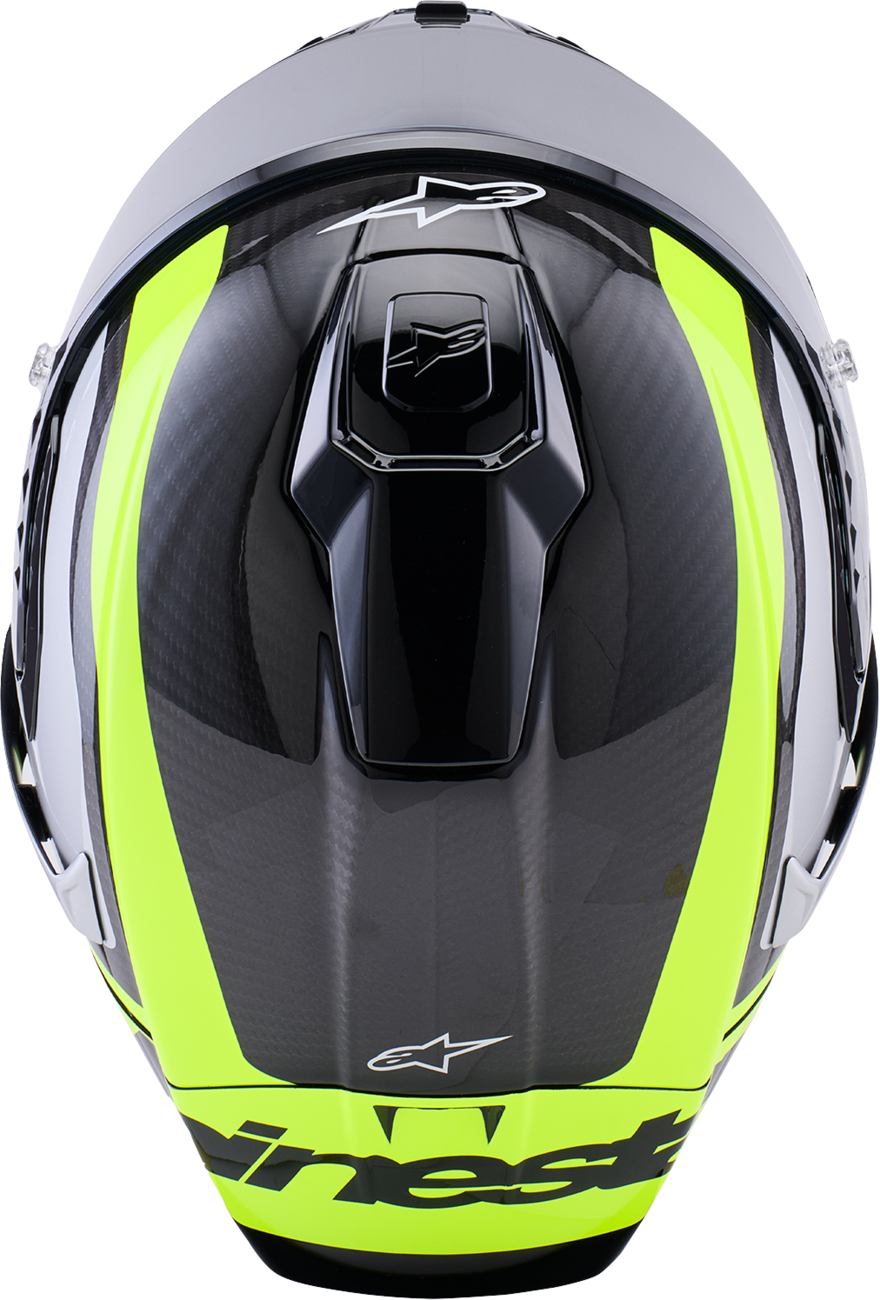 ALPINESTARS (ROAD) HELMET S-R10 ARIUS BK/SIL/YW FL GLOSS ECE06/DOT XXL 8203926-1699-2X