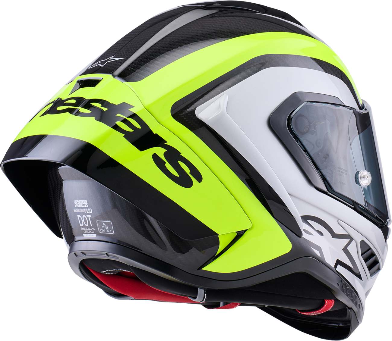 ALPINESTARS (ROAD) HELMET S-R10 ARIUS BK/SIL/YW FL GLOSS ECE06/DOT XL 8203926-1699-XL