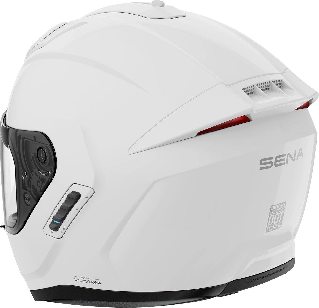 SENA PHANTOM ANC GLOSSY WHITE, XL SIZE, DOT PHANTOMANC-GW0XL3