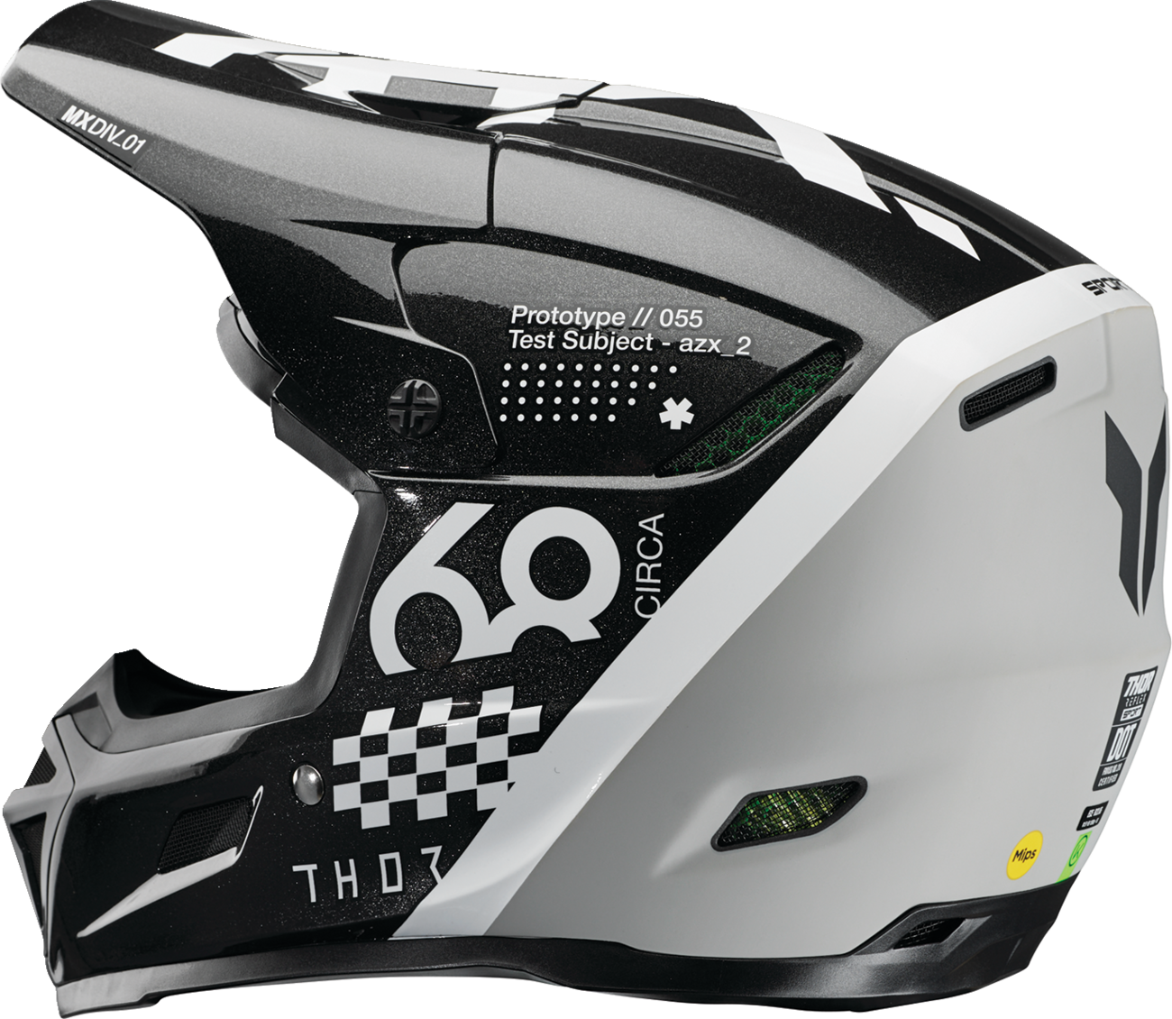 THOR REFLEX SPORT RIOT BK/WH MD 0110-8777