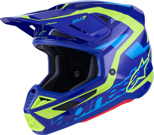 ALPINESTARS HELMET SM7 DEED BLUE/YEL M 8302326-7253-M