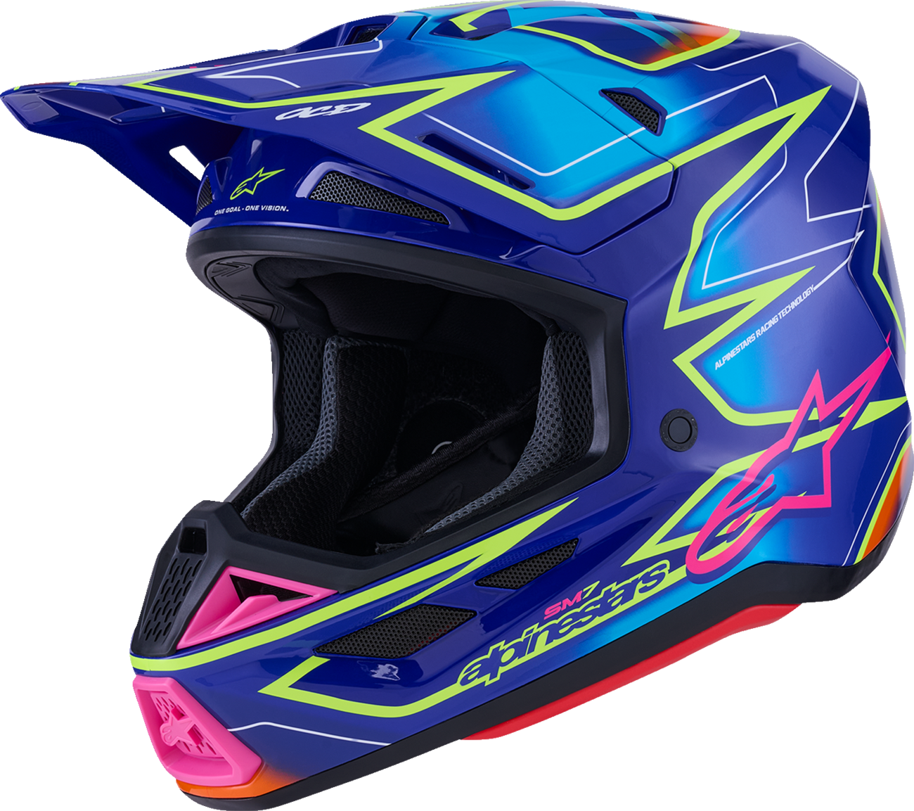 ALPINESTARS HELMET SM7 CAST BLU/YL/PINK XL 8302526-7254-XL