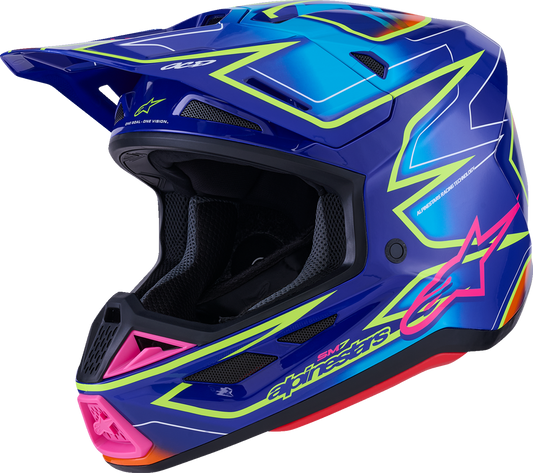 ALPINESTARS HELMET SM7 CAST BLU/YL/PINK S 8302526-7254-S