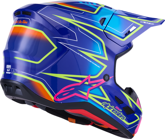 ALPINESTARS HELMET SM7 CAST BLU/YL/PINK XL 8302526-7254-XL