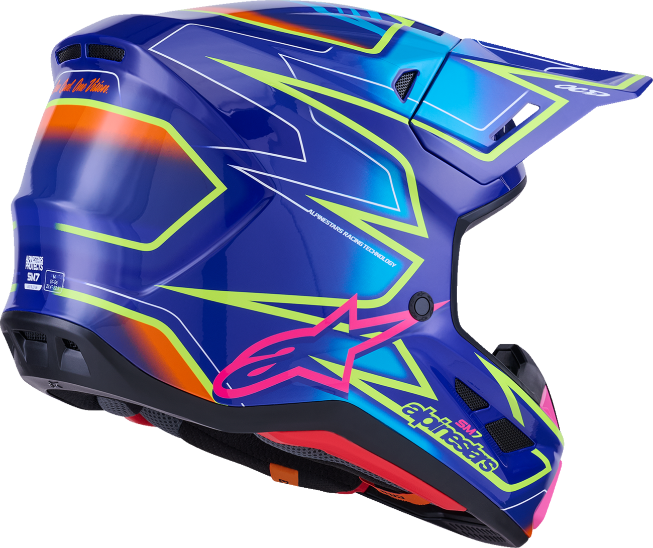 ALPINESTARS HELMET SM7 CAST BLU/YL/PINK S 8302526-7254-S