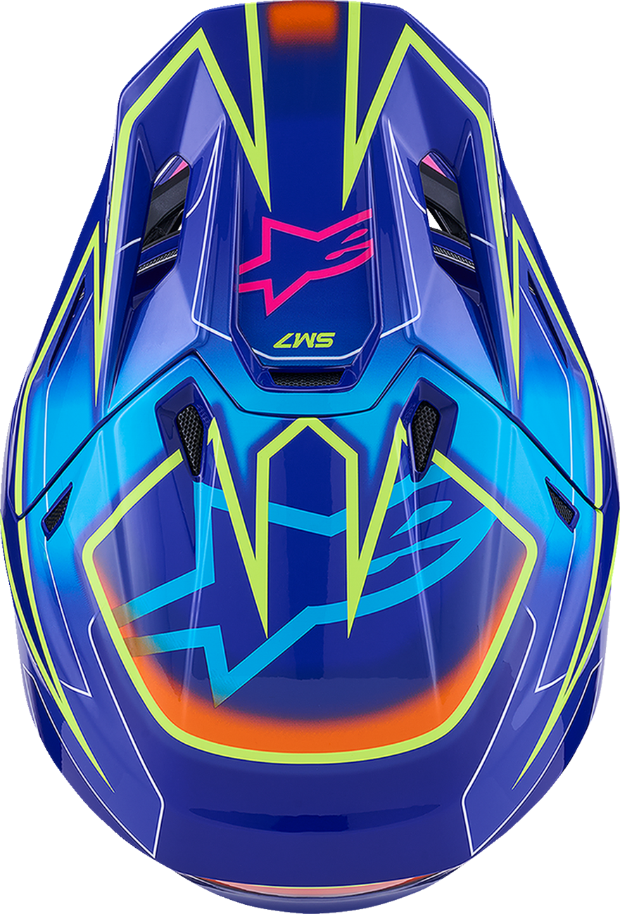 ALPINESTARS HELMET SM7 CAST BLU/YL/PINK M 8302526-7254-M