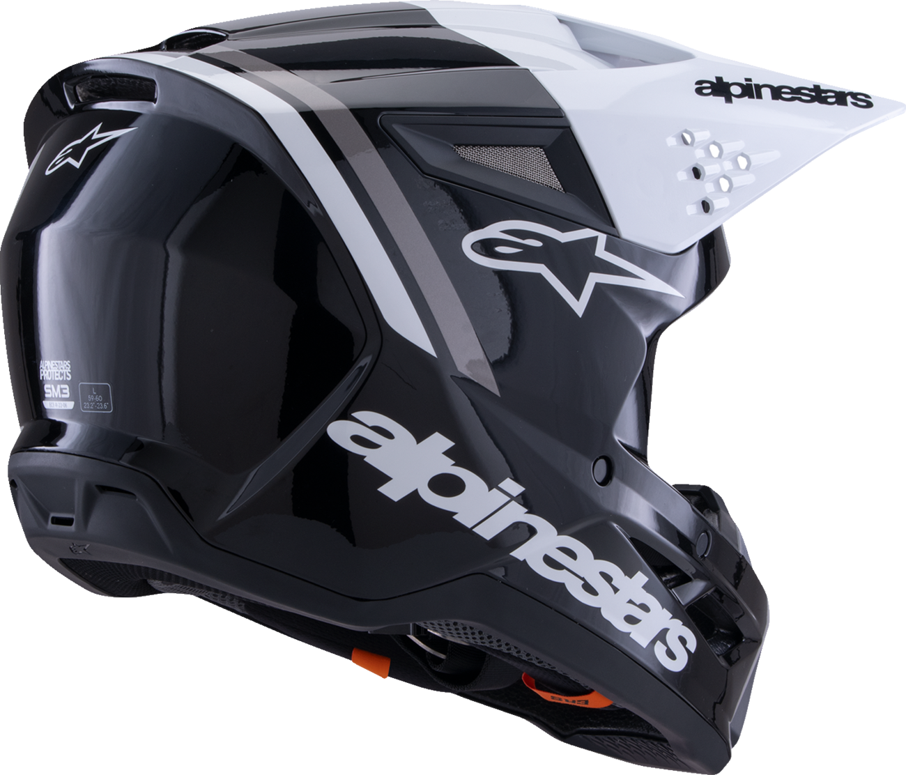 ALPINESTARS HELMET SM3 RADIUM BLK/WH/GY M 8300726-1546-M
