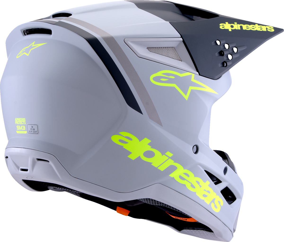 ALPINESTARS HELMET SM3 RADIUM GRAY/BLK/YL M 8300726-9510-M