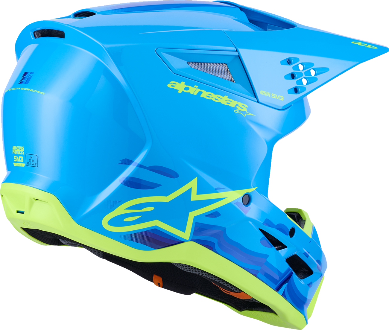 ALPINESTARS HELMET SM3 FORCE CYAN L 8301126-7232-L