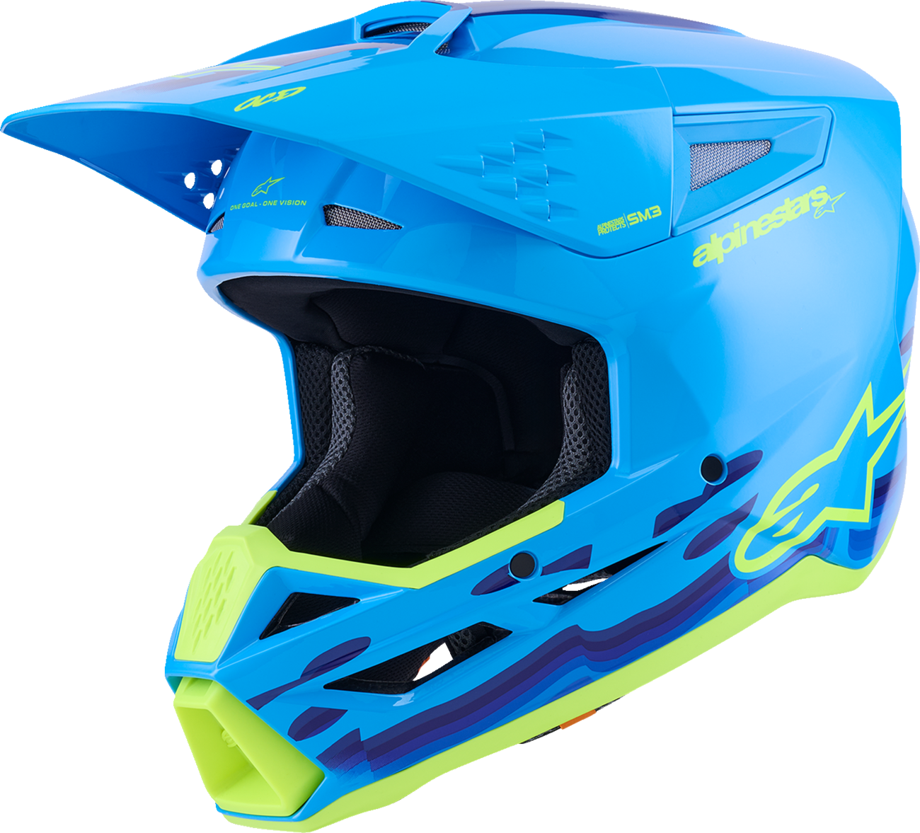 ALPINESTARS HELMET SM3 FORCE CYAN M 8301126-7232-M